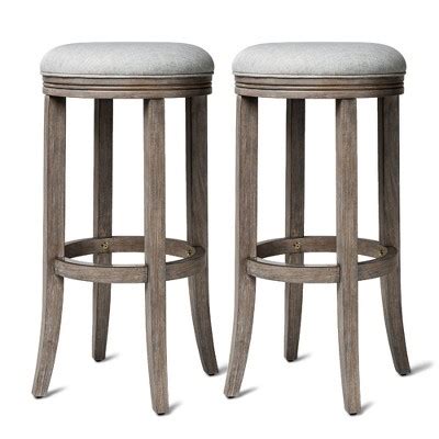 Maven Lane Eva 31 Inch Tall Bar Height Rotating Backless Barstool In