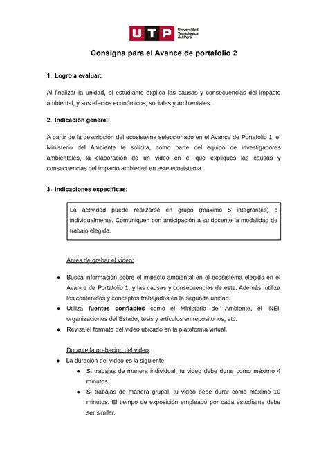 Indicaciones Portafolio Individuo Consigna Para El Avance De