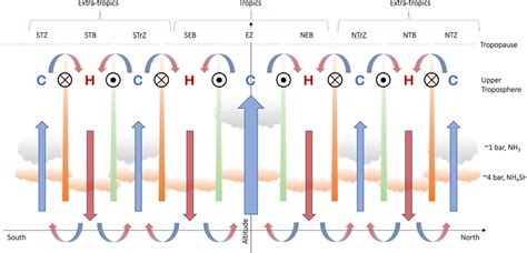 Schematic representation of the upper tropospheric circulation in gas ...