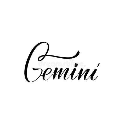 Gemini Lettering Calligraphy Brush Text Horoscope Zodiac Sign Stock ...