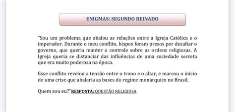 Enigmas Sobre O Segundo Reinado Md Pedag Gico Hotmart