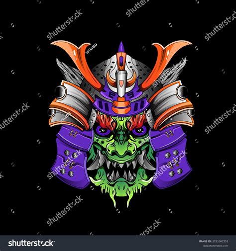 Samurai Mask Oni Devil Japanese Traditional Stock Vector Royalty Free