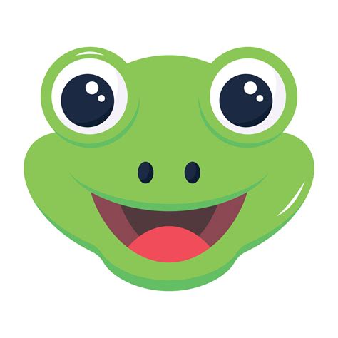 A Frog Face Flat Vector Icon 14057209 Vector Art At Vecteezy