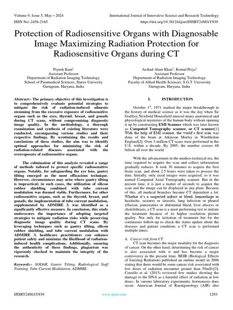 Protection of Radiosensitive Organs With Diagnosable Image Maximizing ...