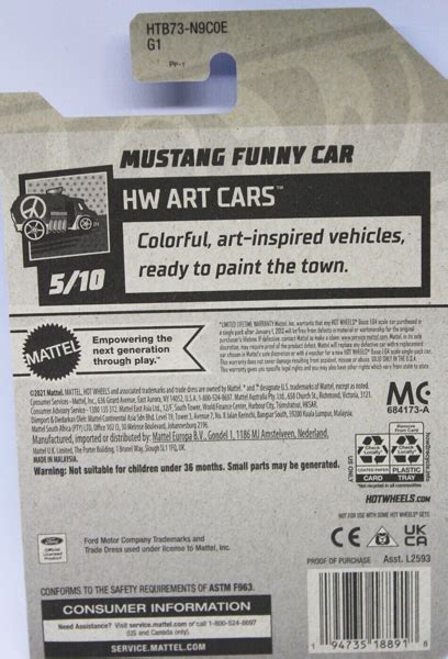 Hot Wheels Mustang Funny Car Mainline Hw Art Cars