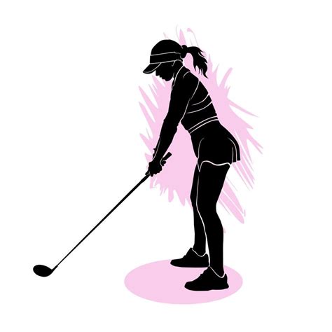 Female golf player. Abstract isolated vector silhouette 11828735 Vector ...