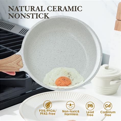 Sensarte Nonstick Ceramic Frying Pan Skillet 8 Inch Omelet Pan Healthy Non