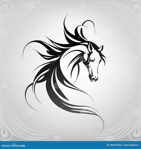 Silueta Vectorial De Una Cabeza De Caballo Ilustración Vectorial Stock