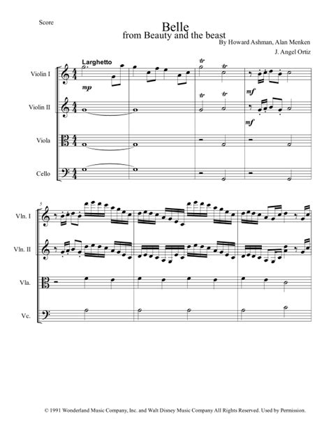 Belle Arr Jos Angel Ortiz Ramirez By Howard Ashman Sheet Music For