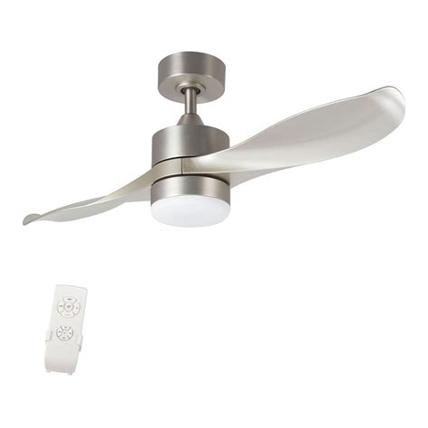 Merra 42 In Led 2 Blade Brushed Nickel Ceiling Fan With Light Kit And