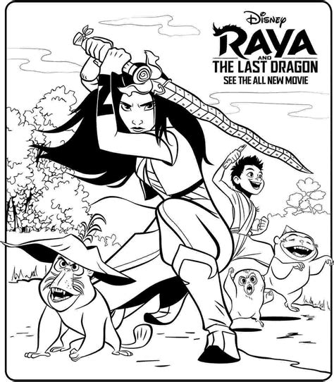 Raya And The Last Dragon Poster Coloring Page Free Printable Coloring