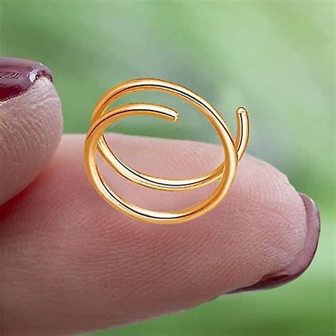 1 Pair Double Nose Hoop Ring For Single Piercing Nose Hoop Spiral Nose