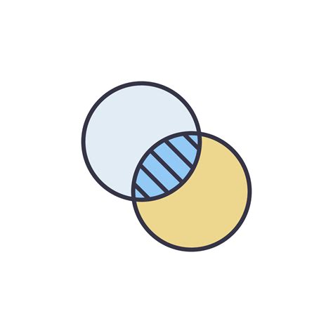 Intersection Of Two Circles Vector Overlap Concept Icon 12735121 Vector