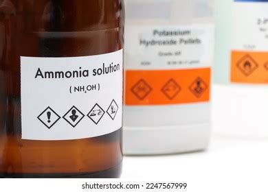 Ammonia Solution Bottle Chemical Laboratory Industry Stock Photo