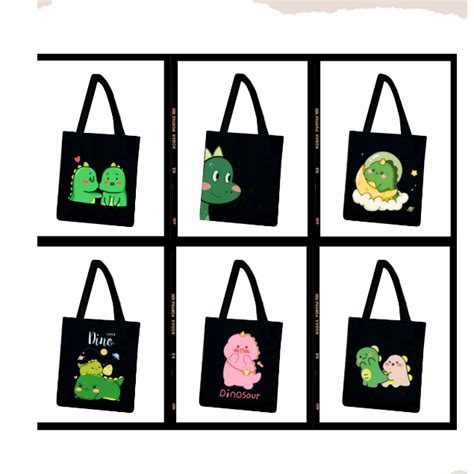 Jual Rizkibag Totebag Varian Panda Tas Sekolah Motif Dino Pakai