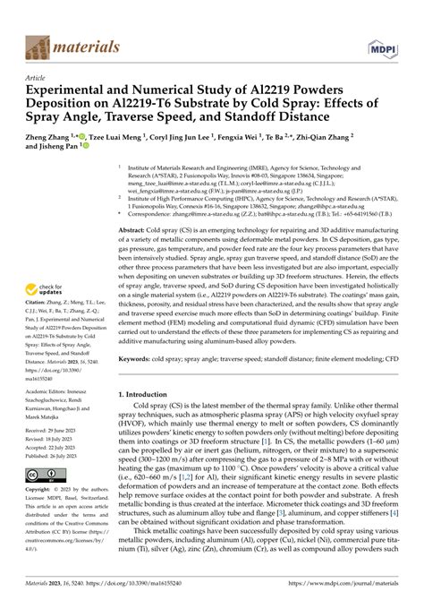 Pdf Experimental And Numerical Study Of Al Powders Deposition On