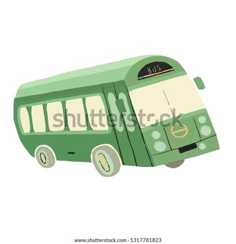 Funny Cute Green Bus Cartoon Water Stock Vector (Royalty Free ...