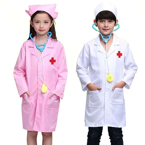 Children Doctor Role Play Costume 5 Pcs Dress Up Set Doctor Lab Coat