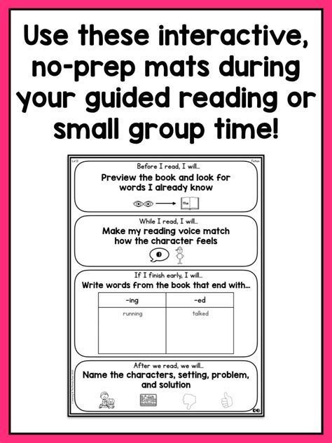 Interactive Guided Reading Mats For Kindergarten Learning At The