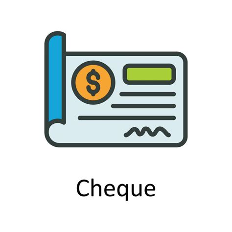 Cheque Vector Fill Outline Icon Design Illustration Taxes Symbol On