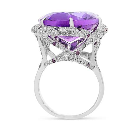 Oval Cut Purple Amethyst Cocktail Ring Amethyst Cocktail Ring