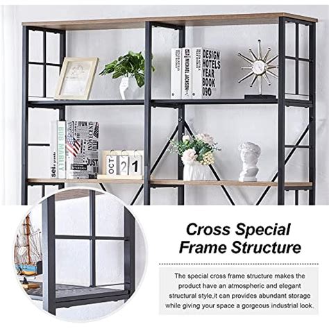 Homissue Double Wide Tier Bookshelf Industrial Ubuy India