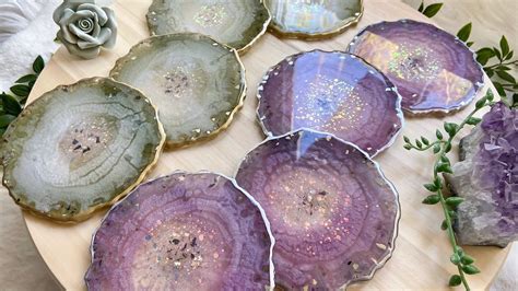 Beautiful Geode Agate Resin Coasters Resin Art Tutorial YouTube