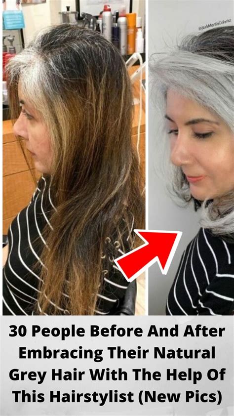 30 People Before And After Embracing Their Natural Grey Hair With The