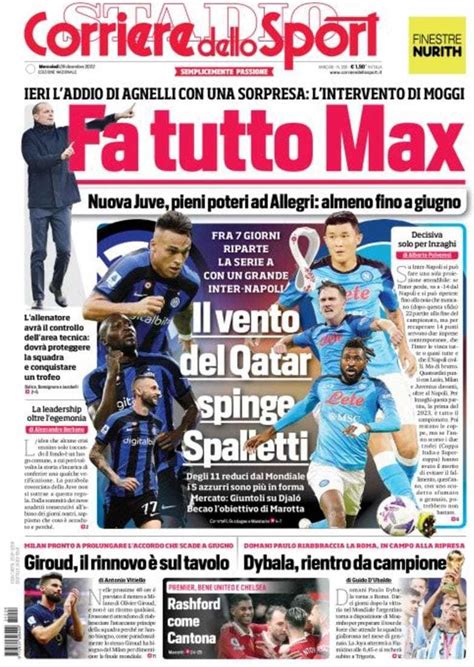 Capa Corriere Dello Sport Dezembro Capasjornais Pt