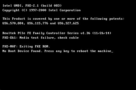 How to Fix 'PXE-E61: Media Test Failure, Check Cable' Error