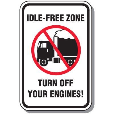 No Idling Signs No Idle Zone Signs Emedco