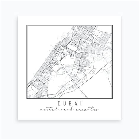 Dubai United Arab Emirates Street Map Art Print By Typologie Paper Co Fy