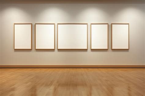 Premium Photo Empty Museum Gallery Interior With Blank Picture Frames