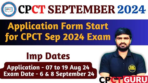 Cpct Sep Exam Application Form Start Apply Form Cpct Sep