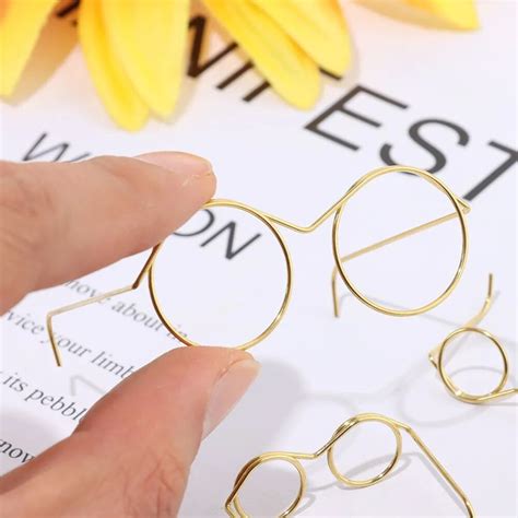 10x Retro Metal Round Doll Glasses Frame Lensless Miniature Eyewear Great Collection Cool