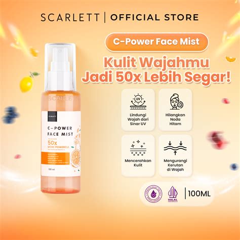 Jual Scarlett Whitening C Power Face Mist Mencerahkan Dan Menyegarkan