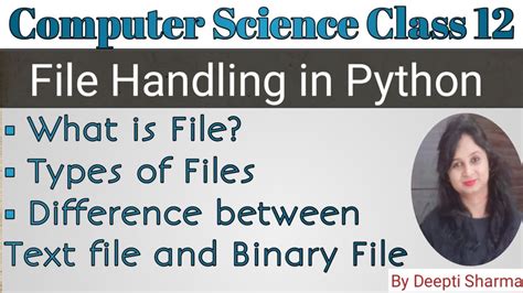 File Handling In Python Text File Binary File Difference Between