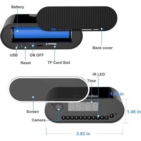 TJS Réveil Caméra Espion 4K Cachée HD 1080P WiFi avec Vision Nocturne