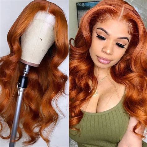 Onemore Body Wave Ginger Orange X Transparent Lace Frontal Wigs