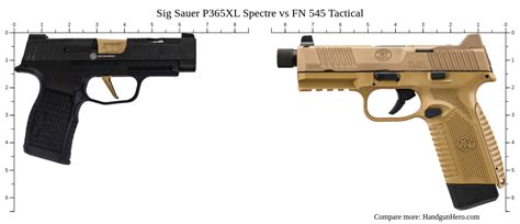 Sig Sauer P365xl Spectre Vs Fn 545 Tactical Size Comparison Handgun Hero