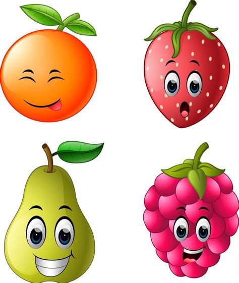 fresh fruit with face 10301074 Vector Art at Vecteezy