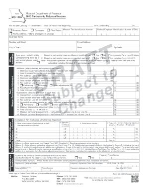 Form Mo Partnership Return Of Income Dor Mo Fill And