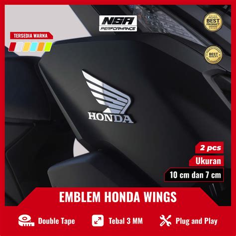 Jual Nsa Emblem Honda Wings Pcs Sticker Timbul Emblem Honda Emblem