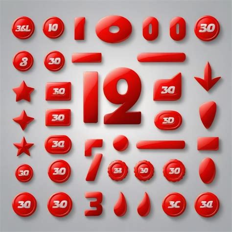 premium vector  red number    red number
