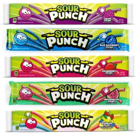 Sour Punch Straws Bundle T Assortment Grape Blue Raspberry