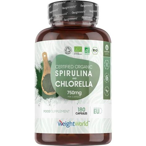 Spiruline Bio Chlorella Bio G Lules Grand Flacon Pour Mois