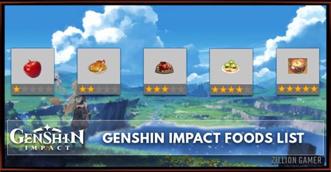 Genshin Impact Foods List Zilliongamer Hot Sex Picture