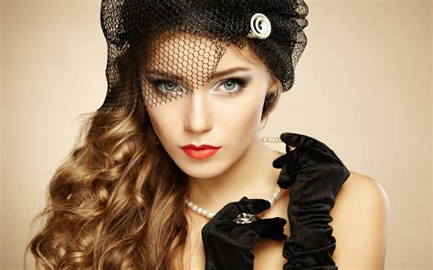 Wallpaper Face Women Model Long Hair Brunette Hat Pearl