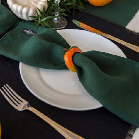 Stonewashed Green Linen Napkins Quality European Linen