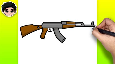 How To Draw AK 47 Easy Step By Step Tutorial YouTube